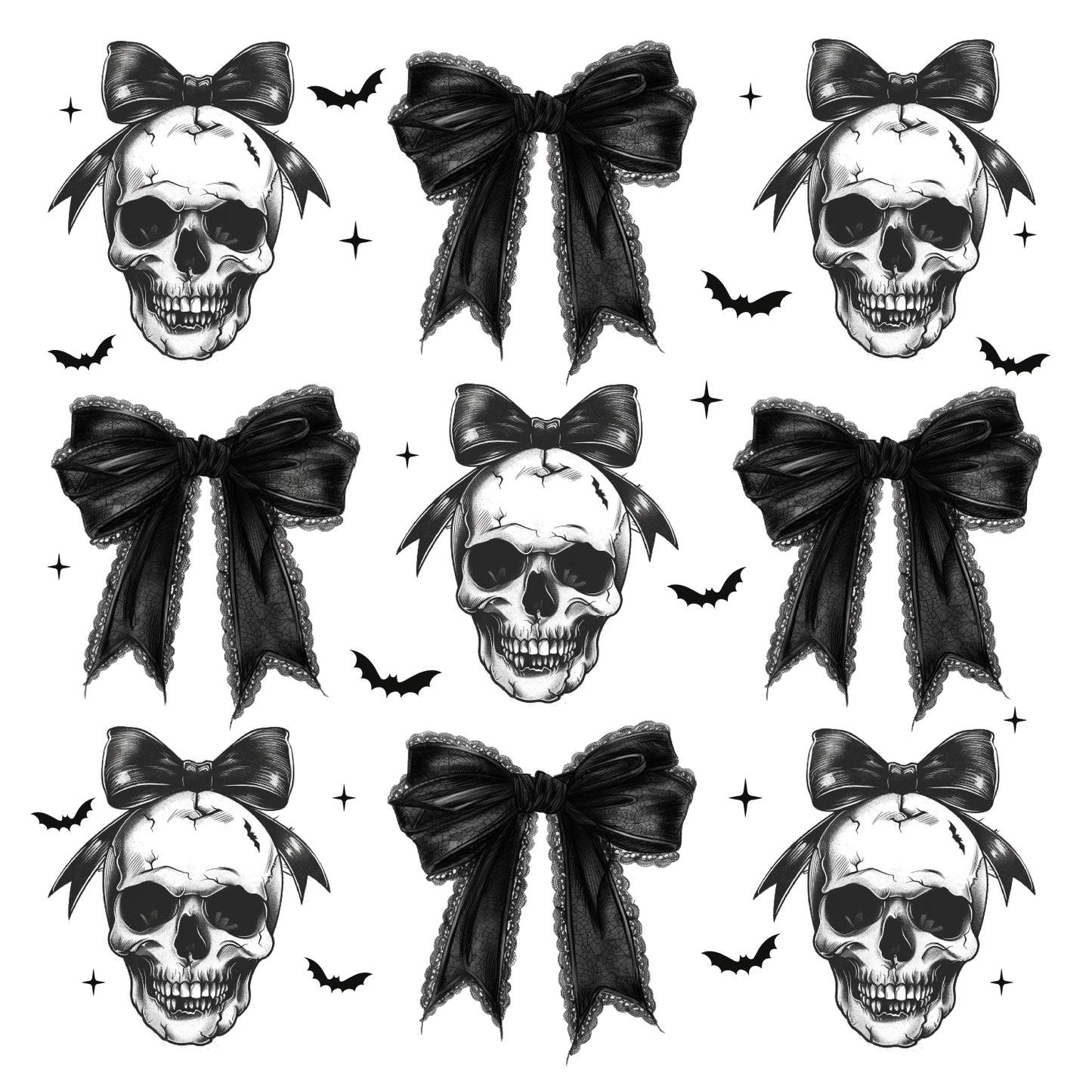 Skulls and Bows Coquette DTF Transfer