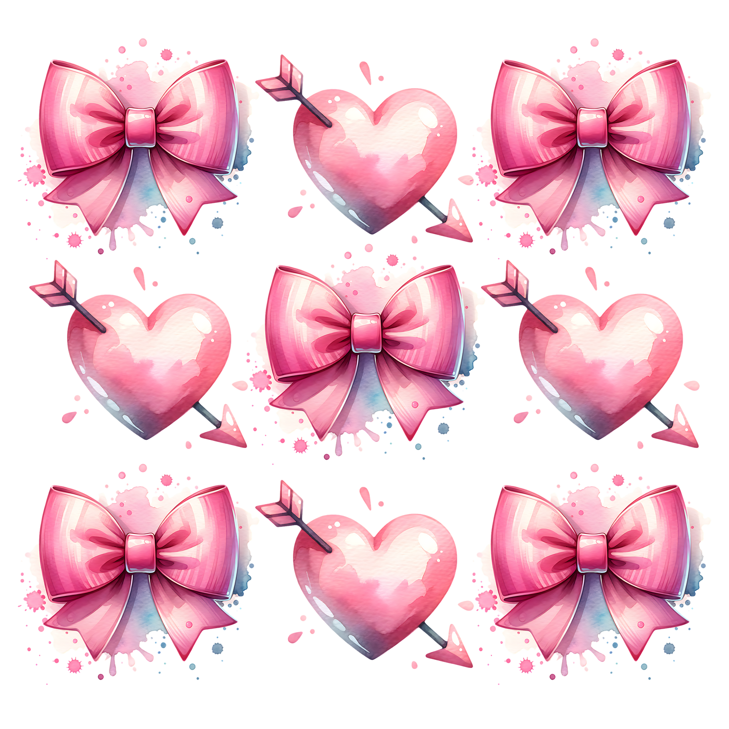 Hearts and Bows DTF Transfer