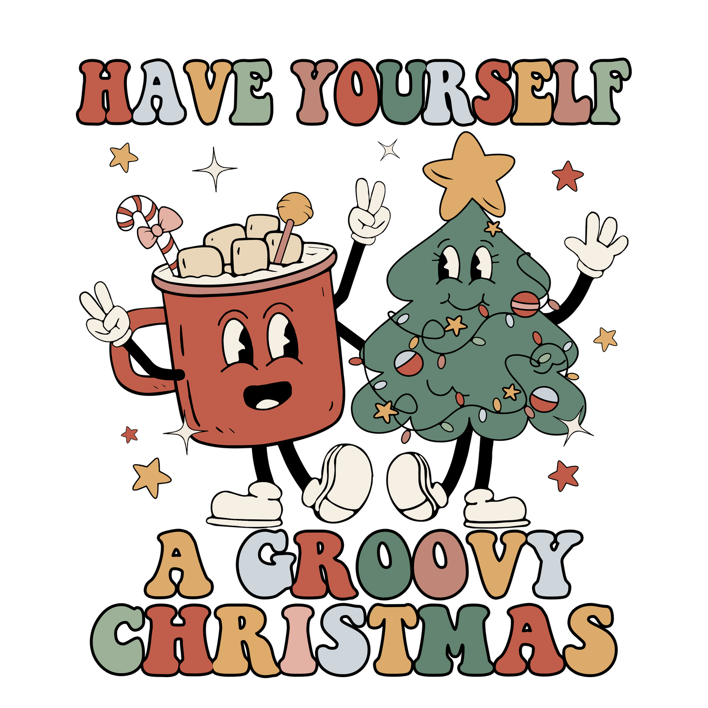 Have Yourself a Groovy Christmas DTF Transfer