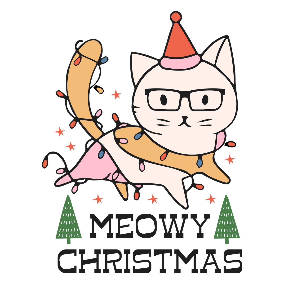 Meowy Christmas DTF Transfer 2