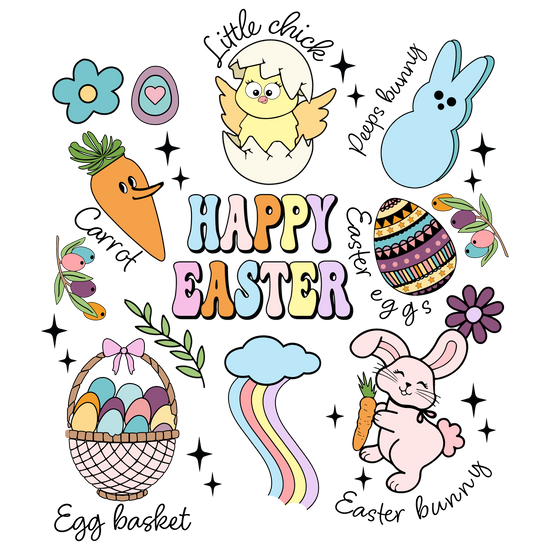 Happy Easter Collage DTF Transfer