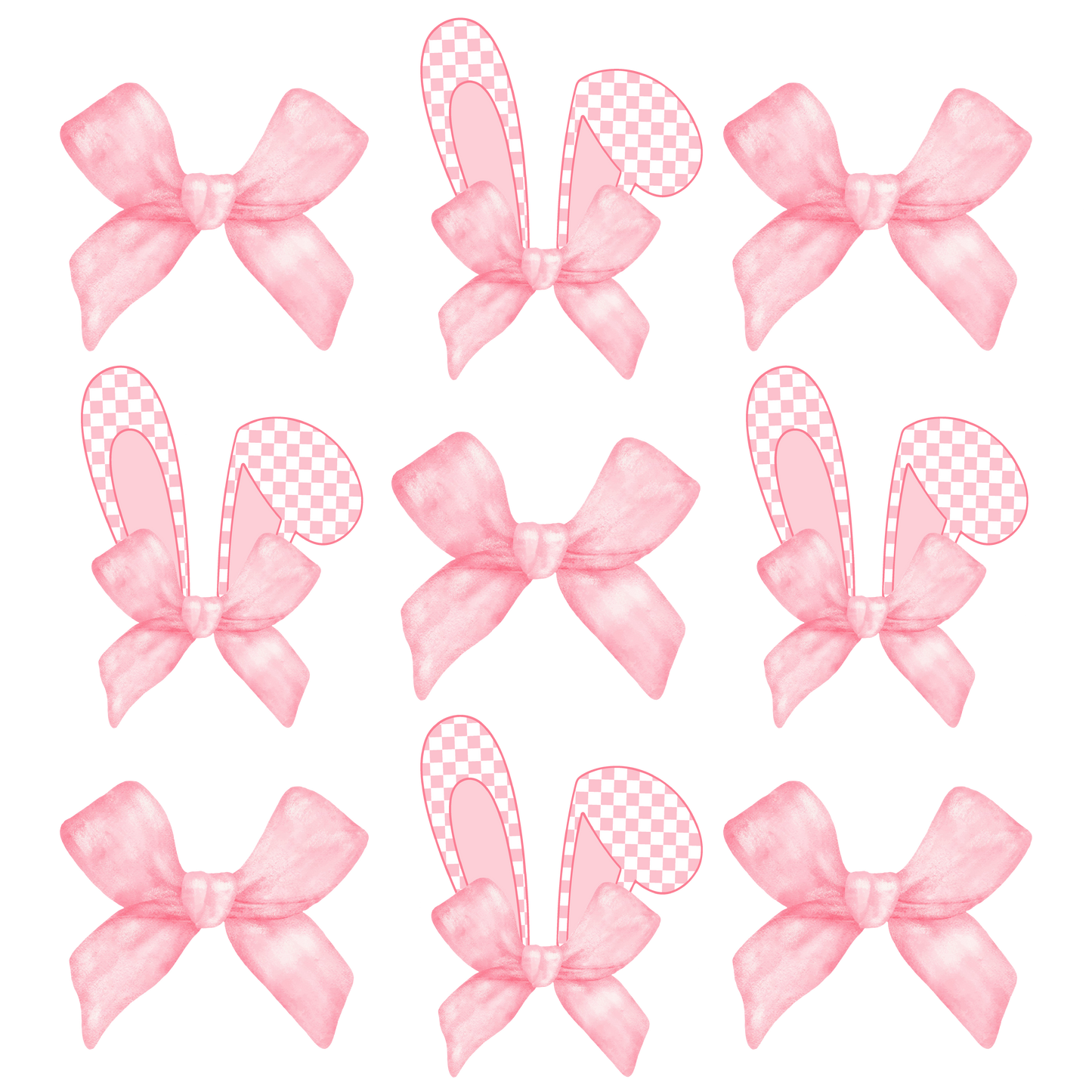 Bunny ear Bows DTF Transfer