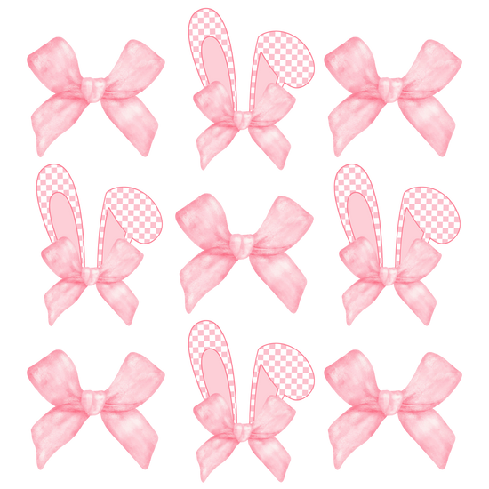 Bunny ear Bows DTF Transfer