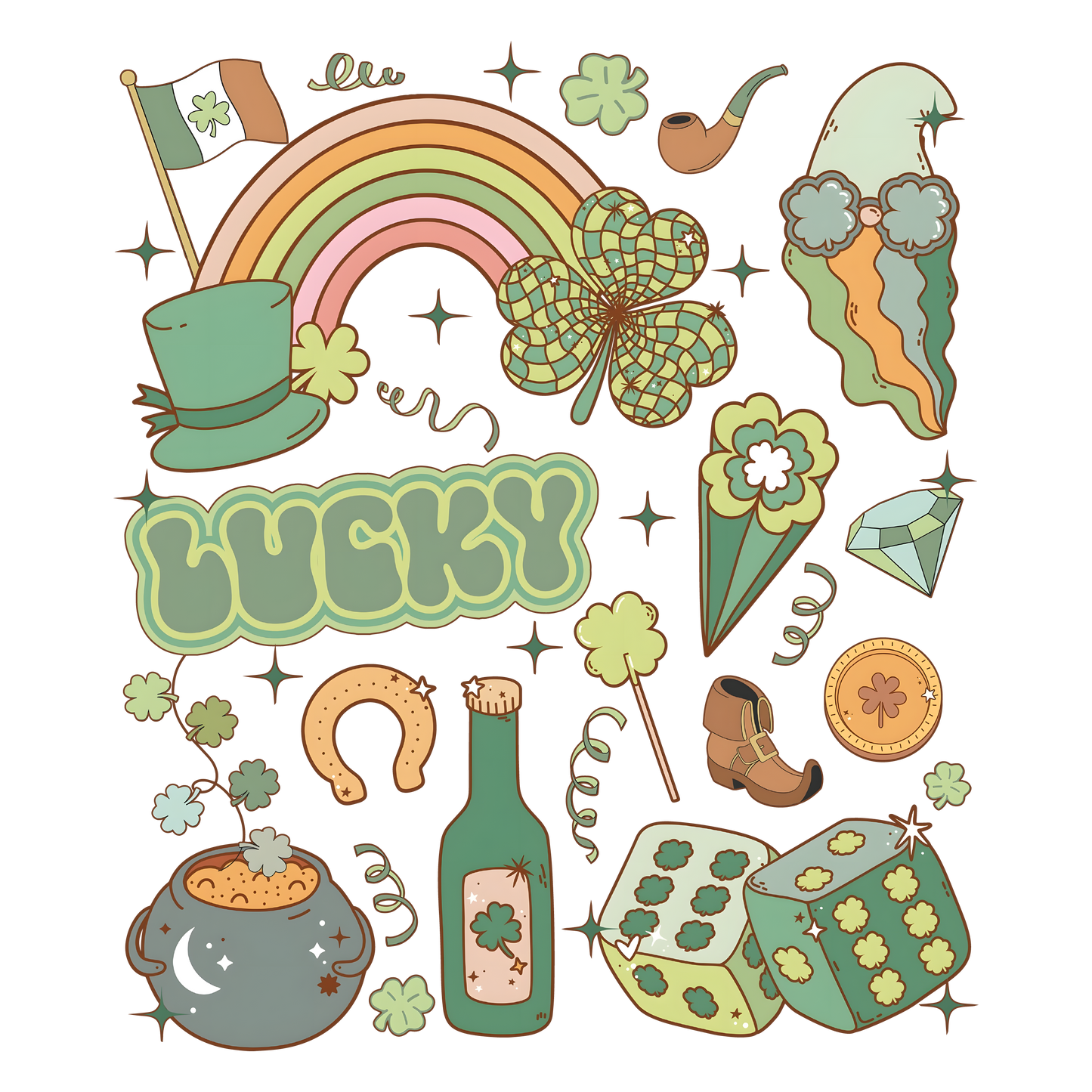 St. Patrick's Doodles DTF Transfer