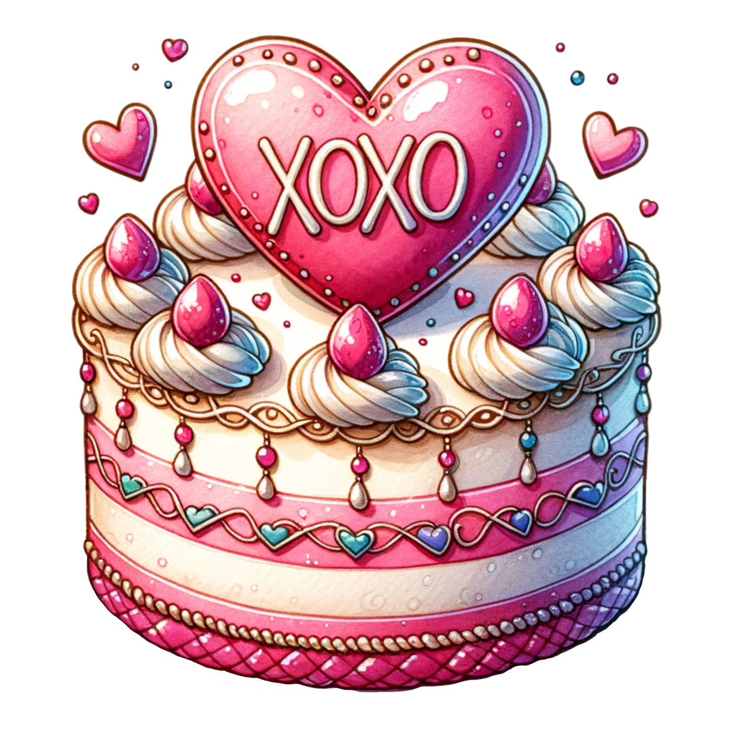 XOXO Cake DTF Transfer