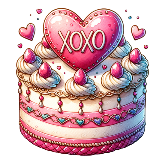 XOXO Cake DTF Transfer