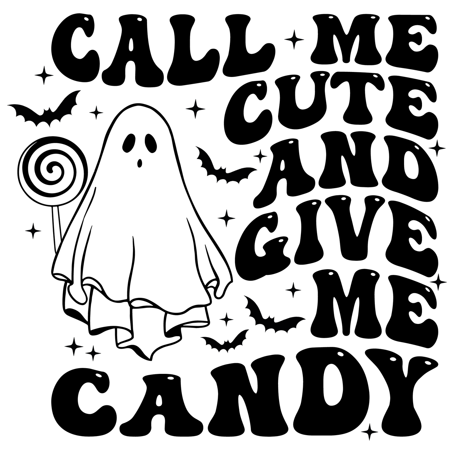 Ghost Call Me Cute DTF Transfer