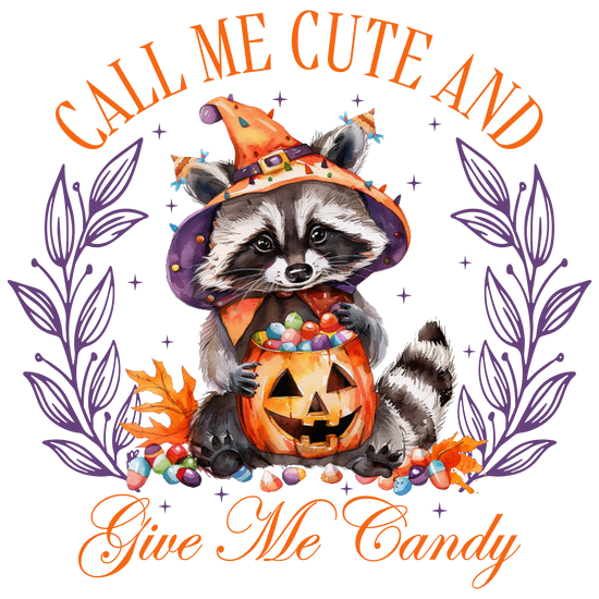 Racoon Call Me Cute DTF Transfer