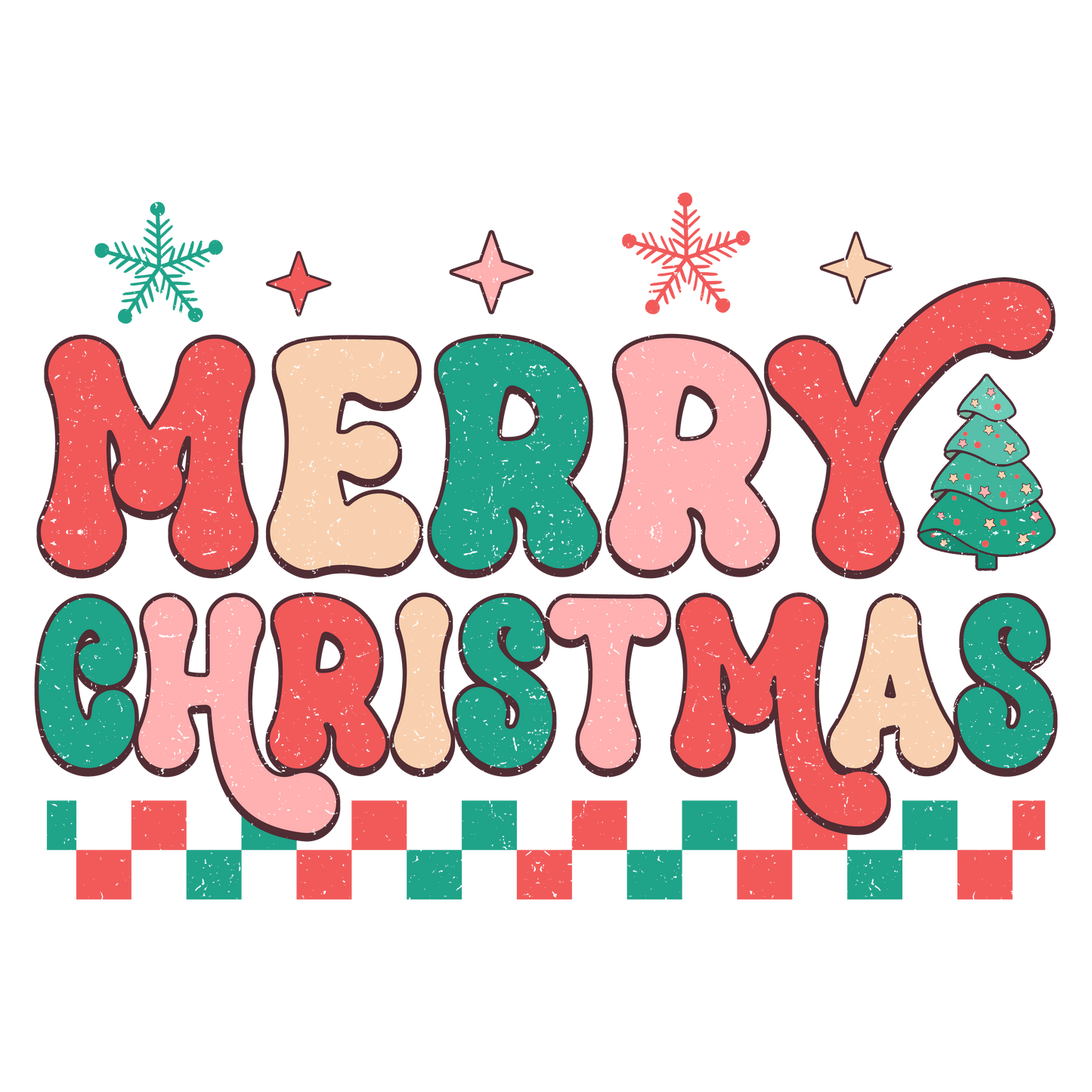 Merry Christmas DTF Transfer