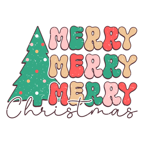 Merry Merry Merry Christmas DTF Transfer