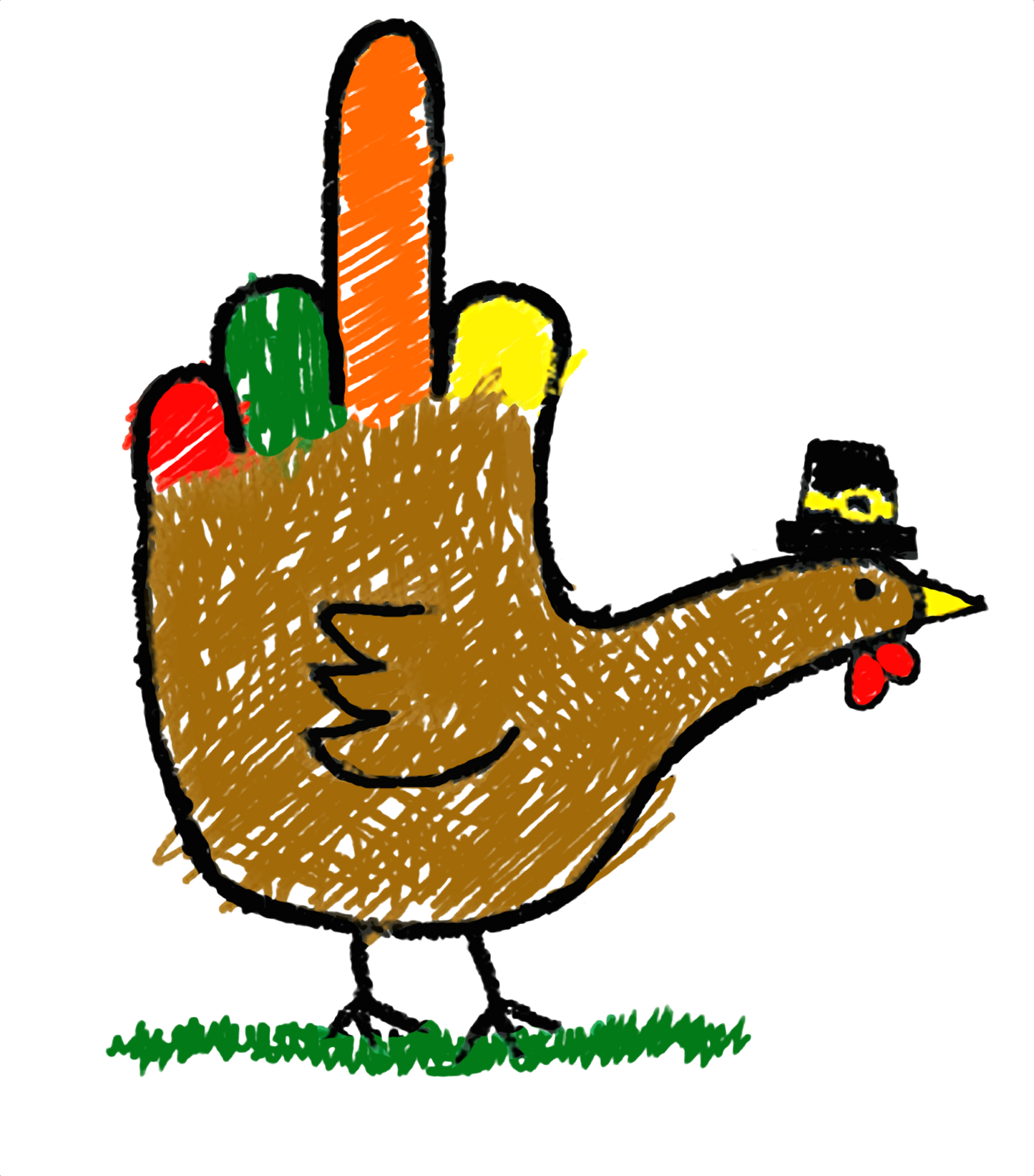 Turkey Hand Middle Finger DTF Transfer