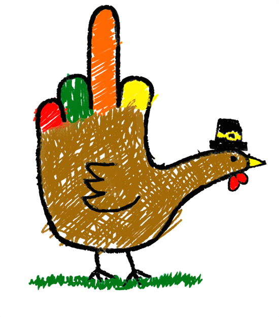 Turkey Hand Middle Finger DTF Transfer